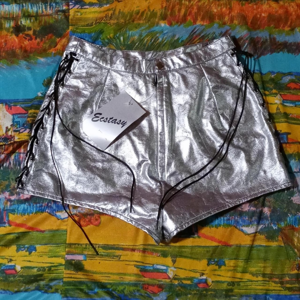 Silver chrome rave shorties